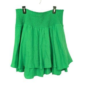 J.Crew Lined Blend Tiered Ruffle Skirt Smocked Waist Boho Coastal Resort Size 3X